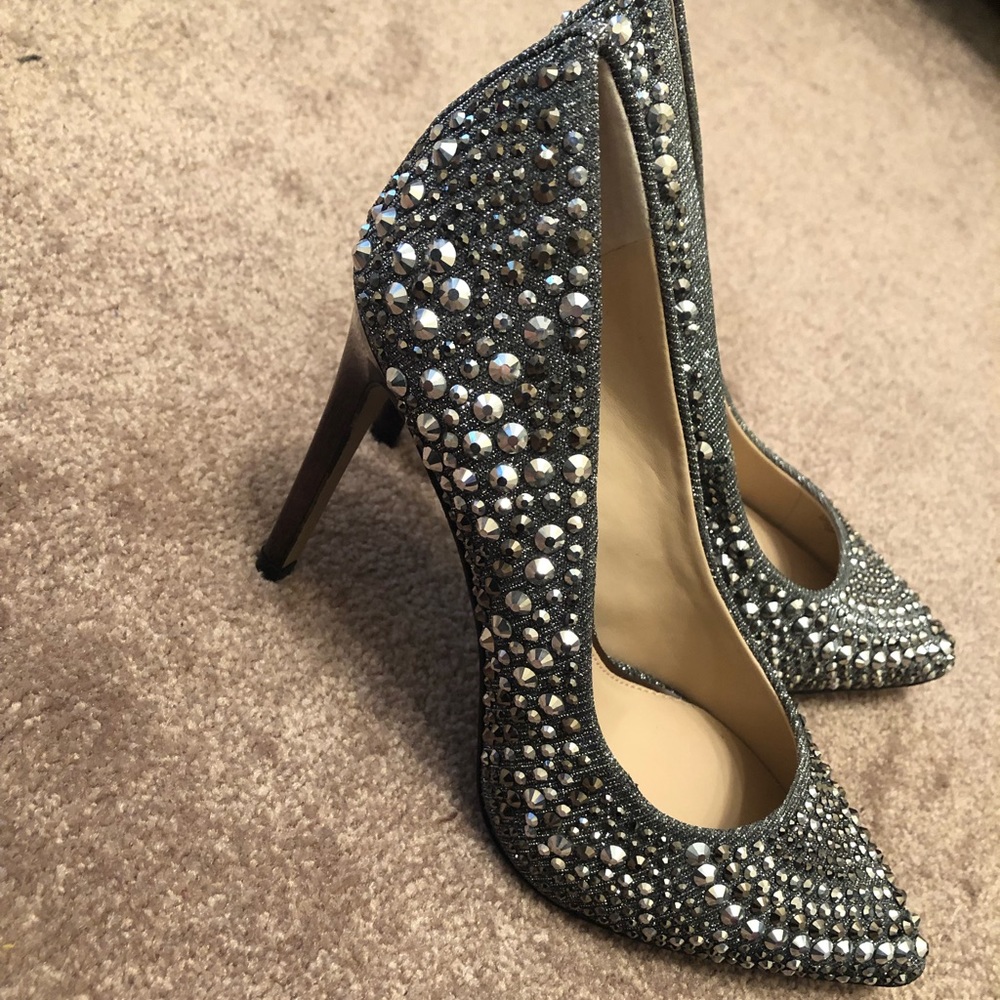 Silver studded heels
